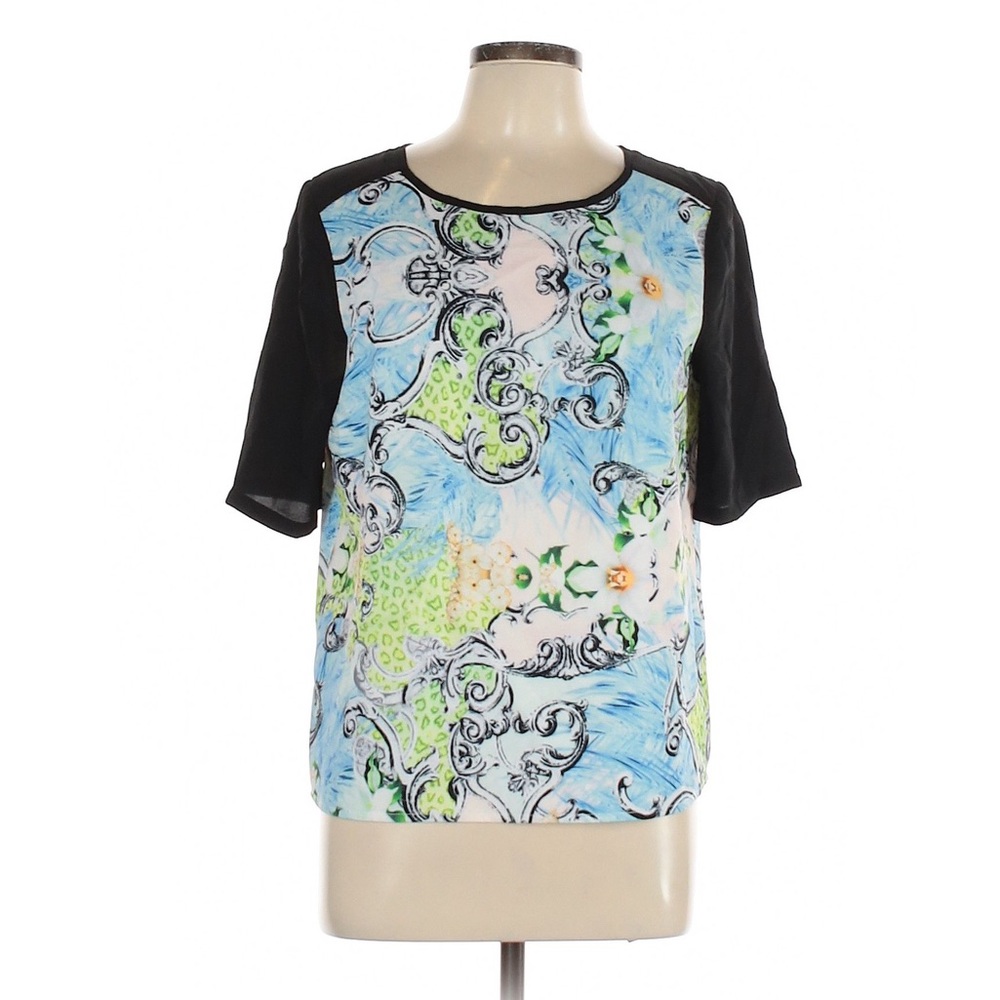 Floral Color Block MM Couture Boxy Top